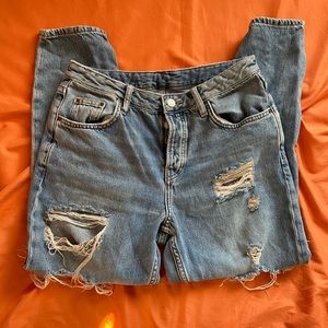 TOPSHOP Distressed Moto Jeans